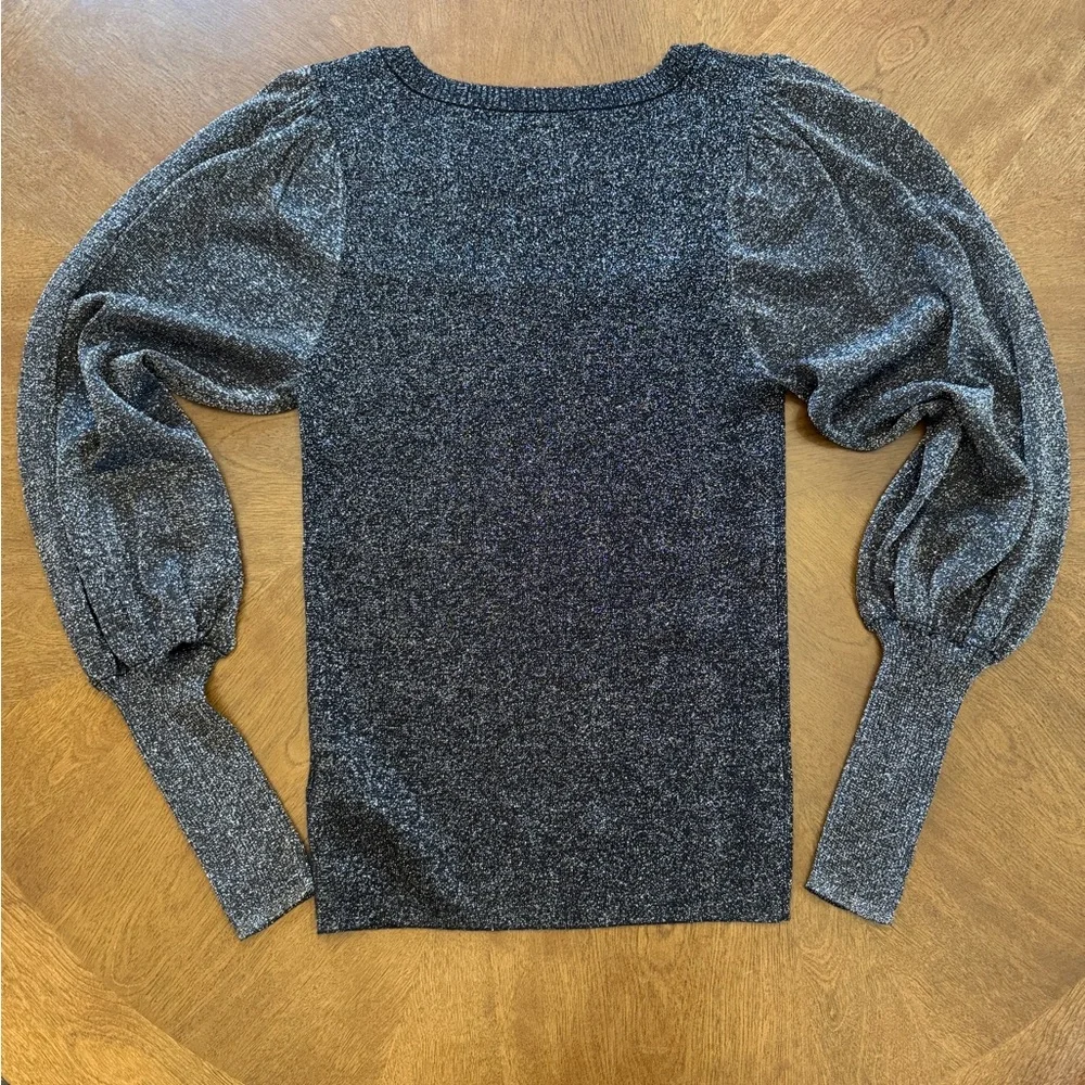 All Saints Black Shimmer Top - Picture 2 of 3